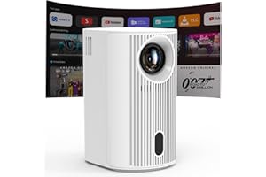 PUTBECY Projector Seamless Autofocus with WIFI 6 and Bluetooth 5.4, 4K 1080P Portable Projector 200'' Screen Smart Movie Auto Keystone Compatible for Laptop, PC, Smartphone