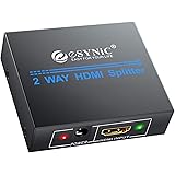 eSynic HDMI Splitter 2 Way Hdmi Splitter 1 in 2 out 1080P Full HD for 3D HDTV SKY HD PS4 360 Elite Virgin + Blu-ray Player DVD HD Camcorder HTPC Laptop Satellite