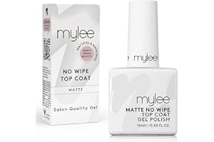 MYGEL by Mylee Matte No-Wipe Top Coat para Esmalte en Gel Semipermanente 15ml, UV/LED Manicura y Pedicura para Uso Profesional y Doméstico, Larga Duración, Fácil de Aplicar, Duradero y Seguro