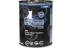 catz finefood Purrrr monoprotein karma dla kotów z indykiem, mokra nr 117, dla kotów wrażliwych na odżywianie, 70% zawartości mięsa, puszka 6 x 400 g