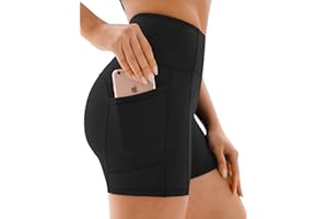JOYSPELS Gym Shorts for Women with Pockets, High Waist Womens Shorts for Cycling Activewear Running Yoga Workout Sport Exercise