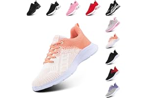 Hitmars Laufschuhe Damen Sportschuhe Luftpolster Turnschuhe rutschfeste Straßenlaufschuhe Sneaker Joggingschuhe Walkingschuhe Fitness Schuhe Schwarz Rosa Rot Orange Lila EU 36-46
