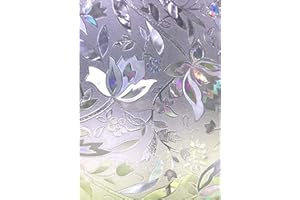 Zindoo Vinilos para Cristales Vinilo Adhesivo Cristal Patrón de Tulipanes 59.5 x 200cm Anti UV Proteger la Privacidad Vinilo Ventana Translucido para Dormitorio, Sala, Comedor, Cocina