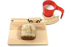 NEUE FREUNDE INVENTING & PRODUCING SCHNICKSCHNACK Neue Freunde® Planche à petit-déjeuner pour enfants avec tasse rouge – Parfait pour le petit déjeuner – Idéal pour les enfants à partir de 1 an – Qualité supérieure