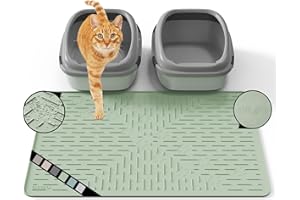 OHMO Tapis Litiere Chat en Silicone Caoutchouc(80 * 60cm), Facile à Nettoyer, Imperméable et Antidérapant, Tapis pour bac a Litiere chat