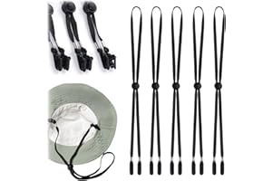 CALKKRER Calkrer 5 Stück Einstellbare Hut-Straps Clips, elastische Hute mit abnehmbarer Kinnriemen. Hut-Halteclip, Hutband-Clips für Wind, Hutschnur zum Laufen.