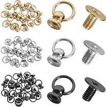 Lot De 12 Rivets à Tête Ronde 6x10mm Avec Vis Et Joints - Alliage De Zinc Argenté - Pour Cuir, Sacs, Vêtements Et DIY