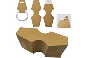 DUGYIRS 200 Pièces Cartes D'affichage de Collier Cartes D'affichage de Bracelet,Auto-adhésif Carte D'affichage d'emballage de Bijoux pour Colliers, Bracelets,Affichage de Bande de Cheveux(Brun)