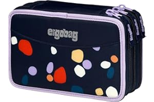 ergobag Maxi Pencil Case Set, 40 Pieces, Lyra Colouring and Felt Tip Pens, Change Compartment, Ruler, Scissors