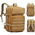 Jaffiust 45L Tactical Backpack Large Tactical Army 3 Day Assault Bag Military bag Backpacking Hiking Packs Camping(Mud)