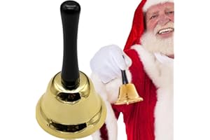 XFLYP Hand Glocke Tischglocke Rezeptionsklingel Tischklingel, Schulglocke, lauter Klang, 12cm hoch, Durchmesser 6,5cm, Für Schule Rezeption, Weihnachtsdeko (1 PCS)