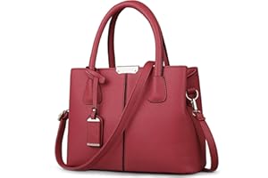 DORRISO Sac à Main Femmes Mode Sac Bandoulière Sac Cuir PU Sac Bandoulière Léger Voyage Travailler Décontracté Quotidien Portable Grande Capacité Sac à Main Rouge