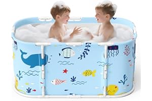 MINENICE Faltbare Tragbare Badewanne für Dusche, Faltbare Badewanne für Erwachsene und Kinder,Freistehende Badewanne für Heißes Bad und Eisbad (Faltbare Badewanne für Meeresfische)