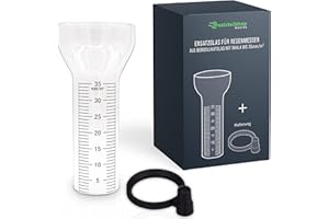 ersatzteilshop Basics Pluviomètre en Verre de Rechange [35 mm/m²] Pluviomètre en Verre avec Support adapté aux Grenouilles, Corbeaux et Souris Pluviomètre de Jardin résistant au Gel