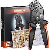 Crimping Tools for Spade Connector, 0.5-1.5mm²/22-16 AWG Electrical Crimping Pliers, Preciva Wire Terminals Crimping Tool wit