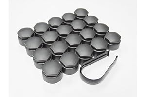 Partsdealers® Round Wheel Nut Covers Made for Audi A1 A3 A4 A5 A6 A7 A8 TT Q3 Q5 Q7 17mm (Dark Grey Matte)