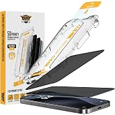 BUFF LABS iPhone 16 Serisi ile Uyumlu 5D Privacy EasyFit 2 Adet Kolay Uygulama Aparatlı Ekran Koruyucu Temperli Cam Hayalet E