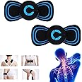 5-in-1 Whole Body Massager Patch Device, 6 Modes Wireless Electric Neck Massager Relief of Muscle Pain, Portable Microcurrent Mini Massage Pad for Shoulder Arms Leg Waist Cervical (2 Pieces)