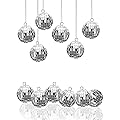 KONFEN 12 Mini Boules Disco Miroir, Kit Boule à Facettes Décoratives avec Corde, Disco Ball Suspendu Réutilisable pour Décoration de Fête Anniversaire Noël Maison