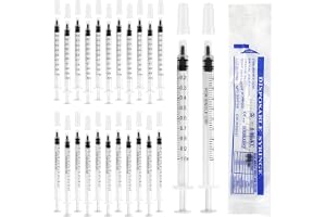jwogngls 100 stycken 1 ml sprutor, råmjölk sprutor utan nål, engångssprutor med lock, individuellt förpackad 1 ml spruta ster