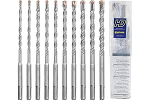 HIGHDRIL Betongborrsats – 10 delar 5–12 mm (160 mm längd) hammarborrset, SDS-plus borrset för betong, tegel, sten och granit