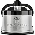 Diamond Edge No.1 Knife Sharpener - Lifetime Use for Any Knife from Chef's, Utility to Steel Pocket Knives - Professional Safe Manual Knife Sharpening Tool, Silver
