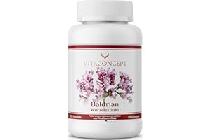 ‎VITACONCEPT PRAXIS FÜR ANTI-AGING-MEDIZIN Vitaconcept I Baldrian I 5000 mg pro Kapsel I 10:1 Extrakt I 120 Baldrian Kapseln I hochdosiert I vegan