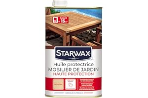 STARWAX Huile Protectrice Teck & Bois Exotiques pour Mobilier de Jardin - 1L - Idéal pour Nourrir en Profondeur, Préserver du Dessèchement et du Grisaillement, Taille unique