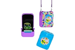 Quintrost Funda de Silicona para Bitzee Magicals Juguete Mascota Interactivo Digital, Funda Protectora Anticaídas Cover, Carcasa de Silicona Protectora Case para Bitzee con Cordón (Morado)