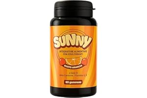 Sunny – Integratore Abbronzatura Naturale con Betacarotene, Rame, Selenio e Vitamine – Stimola la Melanina, Prepara e Mantiene il Colorito – 60 Gommose – AlohaLabs