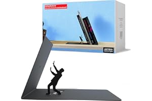 ARTORI DESIGN Unique Black Metal Decorative Bookends - Whimsical Hidden Book Ends for a Cool Book Holder Display - Cute Home Decor and Modern Gift Idea for Shelves Desk or Table (Falling)