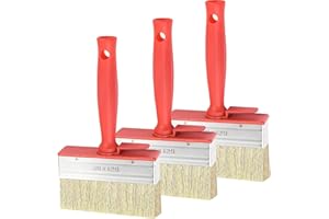 GUOSIYAO Brochas Pintura Pincel Barniz con Mango De Plástico Pinceles Pintura De Múltiples Fines Brocha Pintura para Gabinete De Marco Cobertizo Terraza Y Cercas Paredes Pintadas 30 * 120mm (3 Pcs)