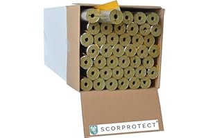 Scorprotect® voller Karton Alukaschierte Rohrschale Rohrisolierung Steinwolle mit 0.040 Wärmeleitfähigkeit (Steinwolle, 18 x 20 mm x 1 Meter)
