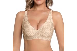 Jelly Soutien-Gorge Femme sans Armature Push-up Col en V Brassiere Soutien-Gorge en Gelée Classiques Invisible Confort Brassiere Anti Affaissement Sport sans Coutures vec Coussinets