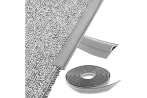 INSCRIP Carpet Trim Strip, Self-Adhesive Carpet Trim Strip, Adhesive TPE Laminate Floor Door Strip, Edge Trimming Decor, Door Floor Transition Threshold Edgings Trim, Flooring Edge Strip (Light Gray-10M)