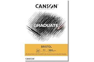 CANSON Graduate - C400110383 Bristol Block, DIN A4, 20 Blatt, 180 g/m²