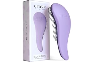 Crave Naturals Glide Thru Entwirrungsbürste für Kinder und Erwachsene. Haarburste für Natürliches, Gelocktes, Glattes, Nasses oder trockenes Haar. Die Perfekte föhnbürste, Haarbürste ohne ziepen-Lila
