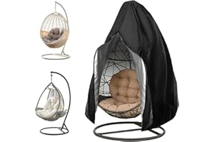 HENGRONGSHEN HRS Hängesessel Abdeckung Outdoor, 210D Oxford-Stoff Hängesessel Abdeckung Wasserdicht Winterfest UV-Anti, Schutzhülle Hängesessel mit Reißverschluss Kordelzug - Passend für Hängesessel 190 x 115 cm