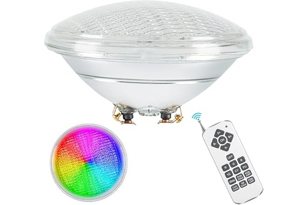 ledmo 40W Lampe Piscine LED RGB,Lampe de Piscine PAR56 Étanche IP68,Éclairage de piscine avec télécommande,Projecteur Piscine LED Submersible Lumière 12V DC/AC
