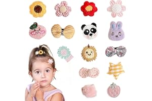 Simsky 15 horquillas para bebés con bonito tema de dibujos animados, diseño antideslizante, perfecto para pinzas para el pelo de niñas, pinzas para el pelo pequeñas, gomas para el pelo, pinzas para el