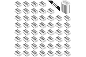 Flintronic repklämmor 3mm, 60 st aluminiumhylsen klämmhylsen 3mm, strypklämmor av aluminium dubbelt höljen för rep tråd repfö
