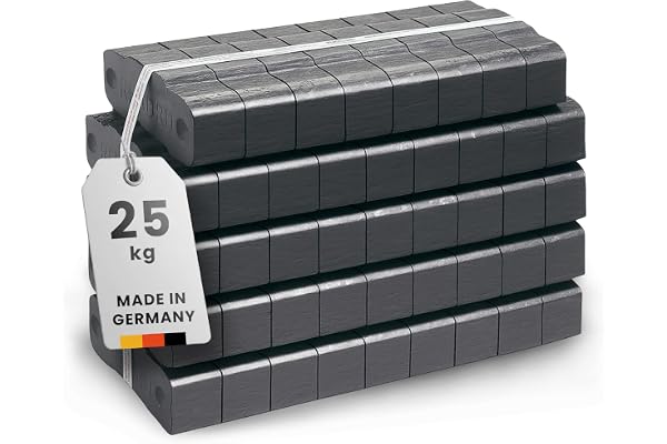 Briquettes de lignite Rekord - Briquettes de chauffage - Pour cheminée, poêle - Baquet de 25 kg - 1 carton