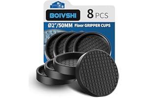BOIVSHI Ø 50mm Furniture Gripper，Non Slip Pads， Sofa Feet Pads，Thick Rubber Furniture Coaster，Heavy Duty Cushions，Prevent Scratches & Damage Hardwood Floor Bed，Chair Protectors, 8 Pcs Round Black