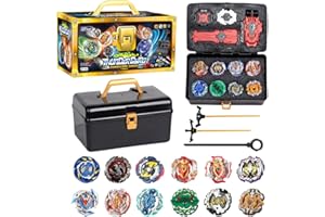 WDKXCN Burst Turbo Blade Kit toupie de combat 12 en 1, Bey Metal Fusion S avec 3 lanceurs, poignée et valise, cadeau d'anniversaire, Noël