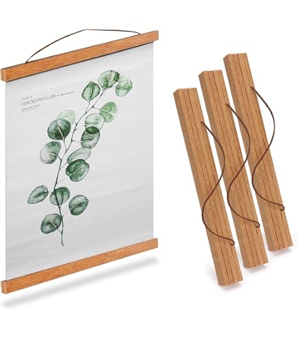 Artmag Cornice Magnetica Per Poster In Legno Chiaro - Kit Da 53,3 Cm Per Stampe E Tele (Noce) - 3