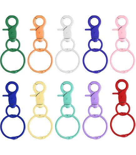 PH PandaHall 6 Pcs Fermoir Clé Bobine De Ressort En Alliage Anneaux De