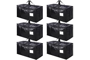 SUNNOW Lot de 6 grands sacs de déménagement imperméables de 90 L, sacs de rangement pour vêtements Noir