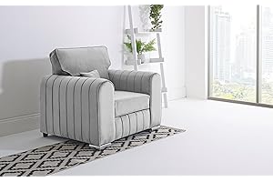 SOFAHUBLTD Sofahub Silver Plush Velvet Lilly Sofa Set – Armchair - Upholstered Plush Fabric - Transform Your Living Room with Stylish Sofas & Couches - Fullback (Silver, Armchair)