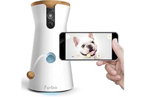 Furbo Dog Camera: Full HD Wifi Pet Camera with 2-Way-Audio, Treat Tossing, Night Vision and Barking Alerts, Designed for Dogs, Works with Amazon Alexa