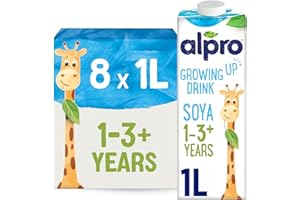 Alpro Soya Growing Up Drink - Plant-Based Long Life Dairy Free & Lactose Free Milk Alternative - 1L (Pack of 8)